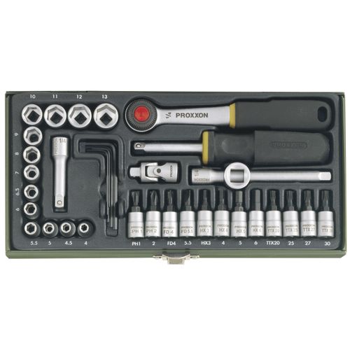 PROXXON Steckschlüsselsatz 1/4 Zoll (36-tlg.) 23080
