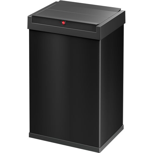 Mülleimer HAILO "Big-Box Swing L", schwarz, B:35cm H:54,5cm T:26cm, Metall, Mülleimer, Mülleimer, 35 Liter, Stahlblech, Abfallbox mit selbstschließendem Schwingdeckel