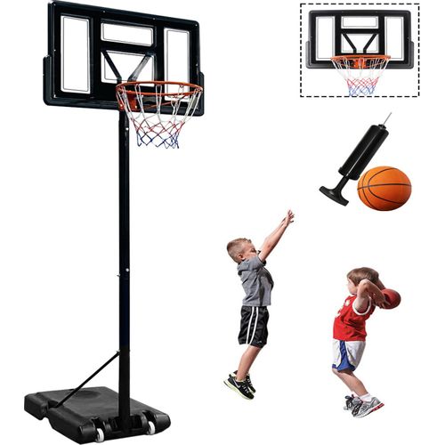 UISEBRT Basketballkorb Outdoor Basketballkorb mit ständer Rollen Basketballständer 230-305cm höhenverstellbar mit Basketball & Pumpe