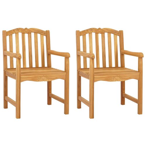 Handgeschnitzter Rosenstuhl 2 pcs Natur Massivholz Teak
