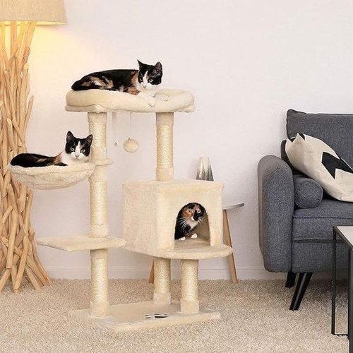 Klettertürme Katzenhaus mit Hängematte und Aktivitätszentrum