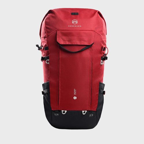 NORDKAMM Wanderrucksack 30L, Rucksack mit Rolltop, Damen, Herren, rot