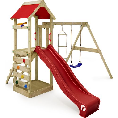 Spielturm Wickey FreeFlyer mit Schaukel und Rutsche in Rot