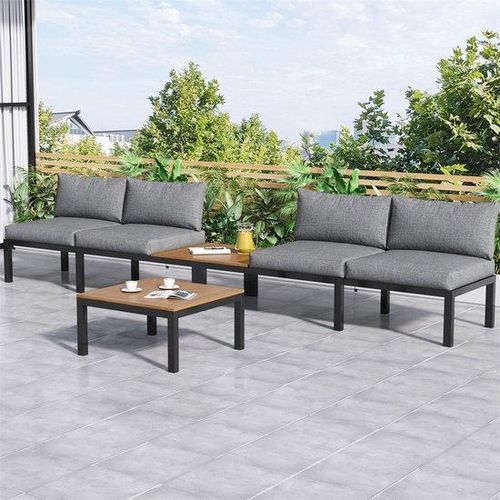 Gartenmöbelset - Stofflich - Doppel - Sitzplätze - Beistelltische