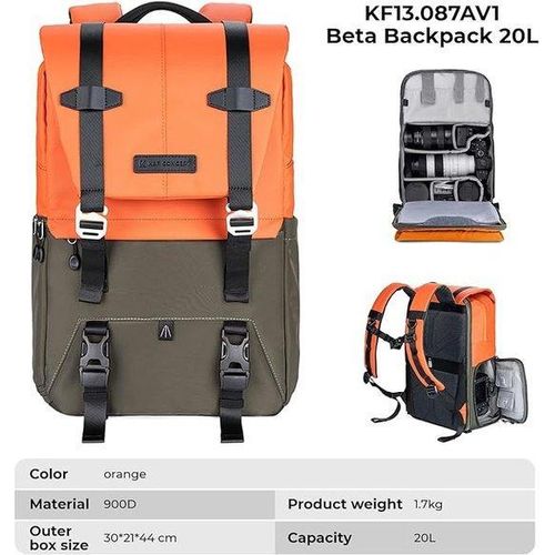 Kamerarucksack Schwarz 30L wasserdicht mit voller und seitlicher Öffnung, 6 Abteilungen