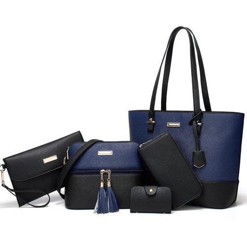 Damen-Langstrecke-Taschen-Set - 5 Stück - Blau und Schwarz