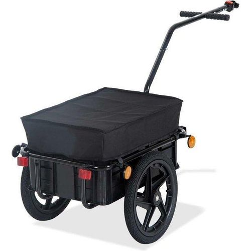 Schwimmwagen Bagage - Fahrradanhänger - Max 40 kg Tragfähigkeit - Fahrradwagen - Schwarz - 144 x 59 x 80 cm