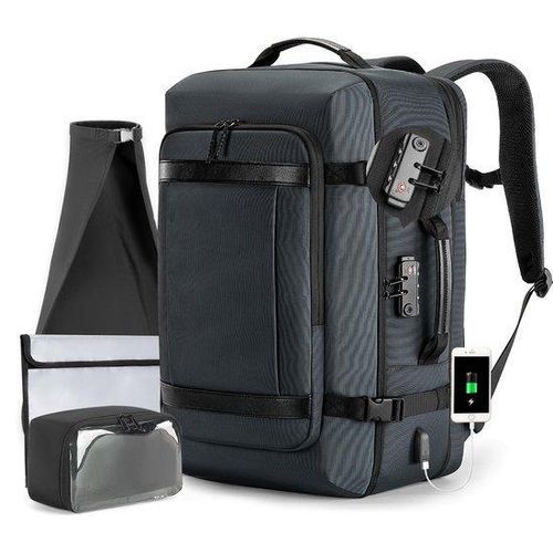 Reise-Rucksack 40L, blau, 17,3 Zoll, Anti-Diebstahl