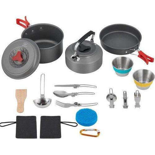 Kompakt Kochgeschirr Set Aluminium 4-teilig Outdoor
