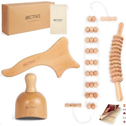 4in1 Holz-Therapie-Set gegen Cellulite und Lymphdrainage