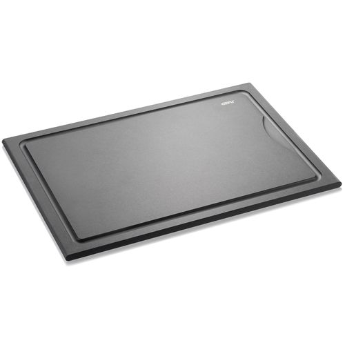 Schneidebrett GEFU "SLIZE", schwarz, B:25cm H:0,9cm L:37cm, Holzpapierfaser, Schneidebretter, Holzverbundstoff aus 80 % recyceltem Material, Saftrille