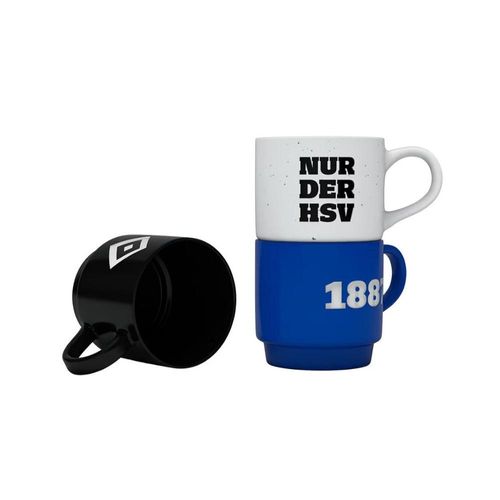 Tasse HAMBURGER SV "Hamburger SV Tasse HSV Stapeltassen 3er Set "Hamburger SV", mehrfarbig, Trinkgefäße Tasse
