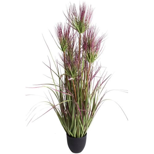 Kunstgras BOTANIC-HAUS "Zyperngrasbusch", bunt (grün, burgund), B:55cm H:95cm T:55cm Ø:55cm, Kunststoff, Kunstpflanzen