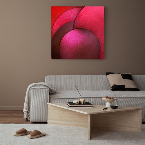 XXL-Wandbild QUEENCE "Akustikbild Abstrakt Rot", farbe bild(er): rot, B:100cm H:100cm T:2,5cm, Polyester, Bilder, Einfache Akustiklösung ohne Baumaßnahme, Schalldämmung, Paneele