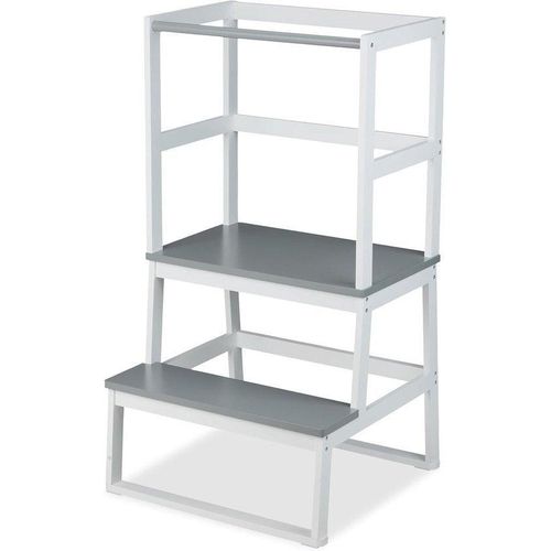 Bambus-Lehrturm mit Kippschutz weiß-grau 93x50x485cm