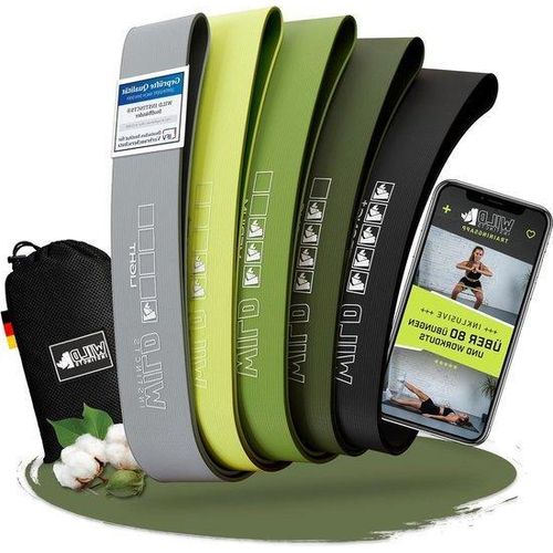 Krafttraining Fitnessband Set 5-teilig Mini Band Weerstandsband