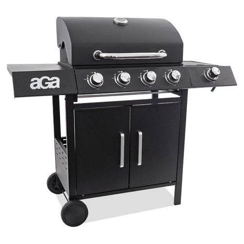 AGA Gasgrill DS1923, 5 Brenner, 14 kW Gesamtleistung, Seitenbrenner, 120 cm Breite