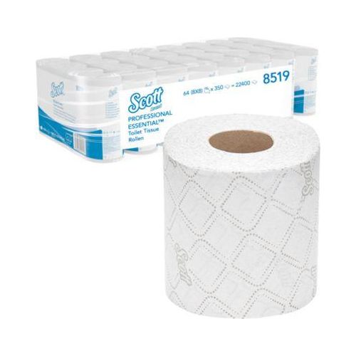 Scott® Toilettenpapier 8519, 2-lagig, 64 Rollen a 350 WC-Papier Blätter, weiß