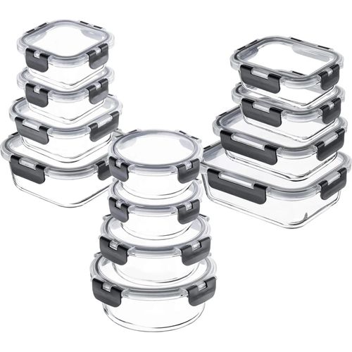 Vorratsgläser aus Glas - 12er-Set mit Deckeln - FCM- für Lebensmittelkontakt - Herkunft Polen