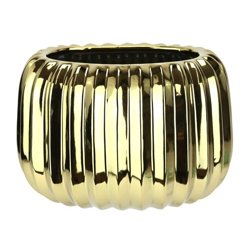 Dekovase I.GE.A. "Vase aus Keramik", gold, B:17cm H:12cm, Keramik, Vasen, Dekovase Blumenvase Modern für Tischdeko Tischvase Deko Trockenblume