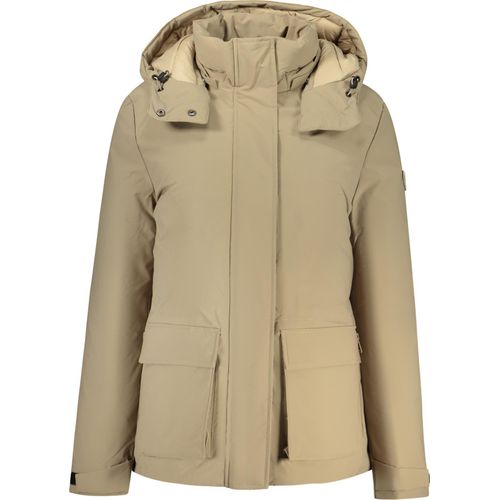 Nachhaltiger Damenparka Braun mit Kapuze und Taschen – Wasserabweisend