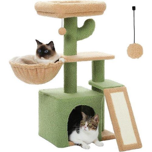 Krabstation für Katzen - Komfortables Klettergerüst für Innenkatzen, grün, 80 cm