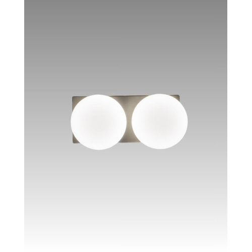LED-Deckenleuchte der Serie 8378 in Titangrau, 2 x 8 W, 3000 K, modernes Design mit satinierten Glasdiffusoren, Schutzart IP40 - Perenz