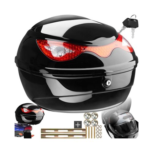 tectake® Motorradkoffer, Volumen 22 l, für Mofas, Roller, Motorräder und Quads, großer Reflektor