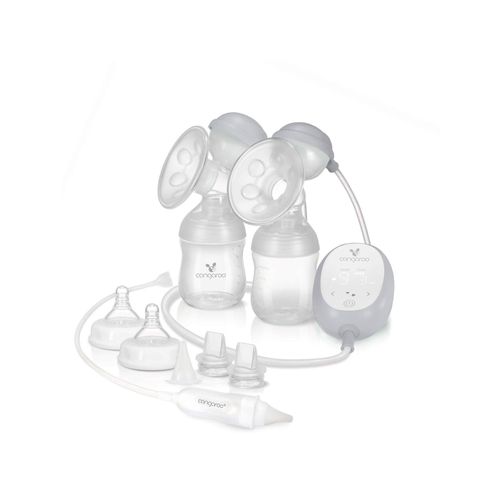 Cangaroo elektrische Doppelmilchpumpe 2 in 1 Grace XN-D254 Nasensauger Flaschen grau