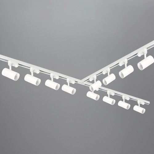 3-Phasen-Schienenset NEXTRACK - Schienensystem Komplett-Set mit 12x GU10 Lampe und 2x1m+2m Schiene, Verbinder T Weiß