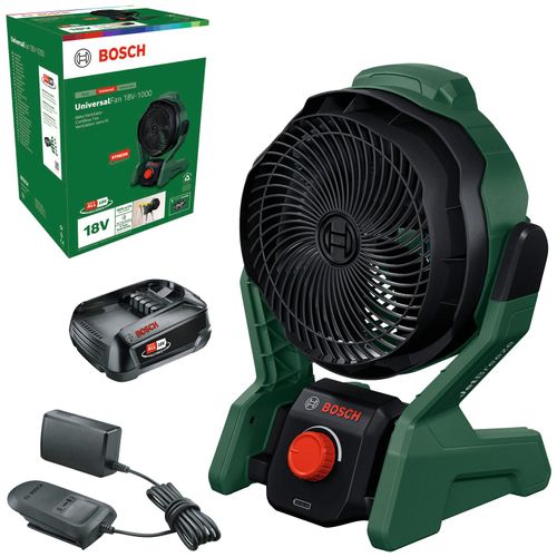 Standventilator BOSCH HOME & GARDEN "UniversalFan 18V-1000", grün, B:31cm H:42cm T:25cm, Ventilatoren, Standventilator, inkl. Akku und Ladegerät