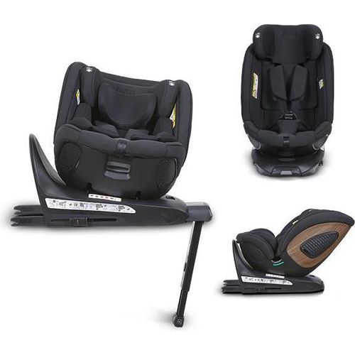 Novi Daniel Premium Wood i-Size Kindersitz (R129) – 360° drehbar – ab Geburt bis 150 cm – vorwärts & rückwärtsgerichtet - Schwarz