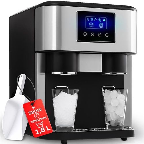 Eiswürfelmaschine 1,8L Eiswürfelbereiter Eiswürfelmaschine für Crushed und Bullet Eis Schnelle Eiswürfelmaschine Eiswürfelbereiter für 15kg/24h, Retoo