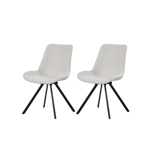 Furnilux Emilia draaistoel set van 2 in crème moderne 360° swivel stoel