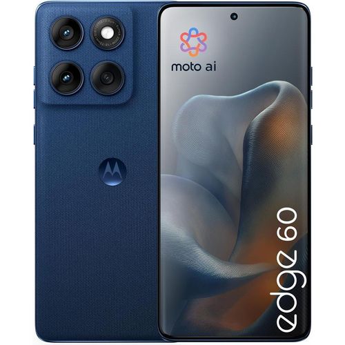 Motorola edge 60, 16,9 cm (6,67 Zoll), Dual-SIM, Android 15, 5G, USB Typ-C, 12 GB RAM, 256 GB interner Speicher, 5200 mAh Akku, Blau