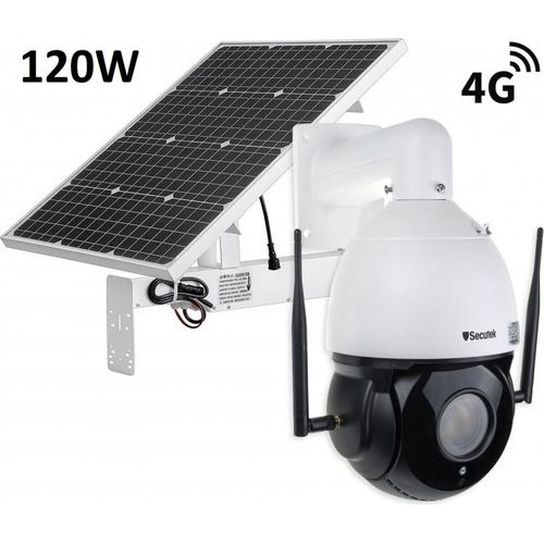 Drehbare LTE PTZ IP Kamera Secutek SBS-NC79G-30X mit Solarladung 120W / 60A