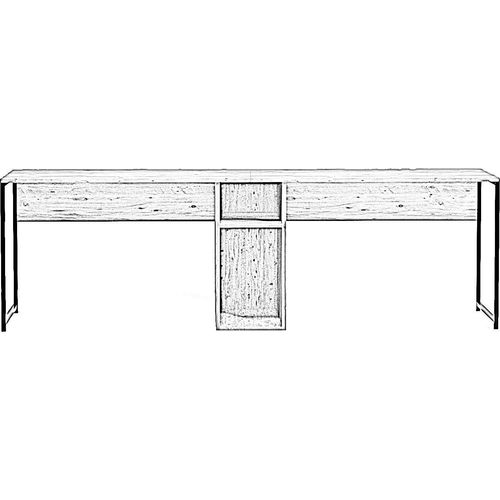 Schreibtisch aus Holz "Ikili Calisma" – 240 x 60 x 74 cm – Schwarze Atlantische Kiefer