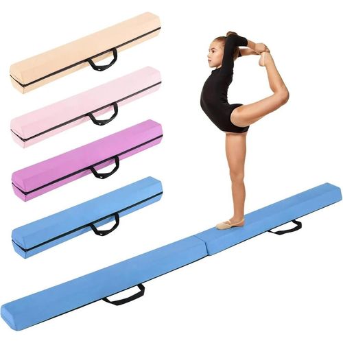 Gymnastikbalken - Balancebalken für Kinder - Klappbar - Mit Tragegriffen - Bis 70 kg - Für Zuhause - Blau