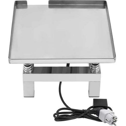 Elektrischer Vibrationstisch für Beton - 35×35 cm - Max. 10 kg - 3000–3600 U/min - Amplitude 1–2 mm - Edelstahl - EU-Stecker - Silber