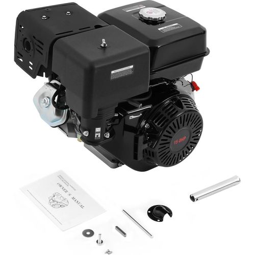 Benzinmotor - 4-Takt OHV Motor - 420 cm³ - Luftgekühlt - Einzylinder - 15 PS - Schwarz