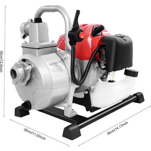 Wasserpumpe - Tragbare Wasserförder-/Bewässerungspumpe - 43 cm³ 2-Takt Benzin - Gartenbewässerung - Entwässerung