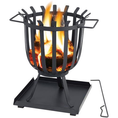 Feuerkorb TEPRO "Brentwood", schwarz, B:36cm H:45cm L:36cm, Stahl, Feuerkörbe, ØxH: 36x45 cm