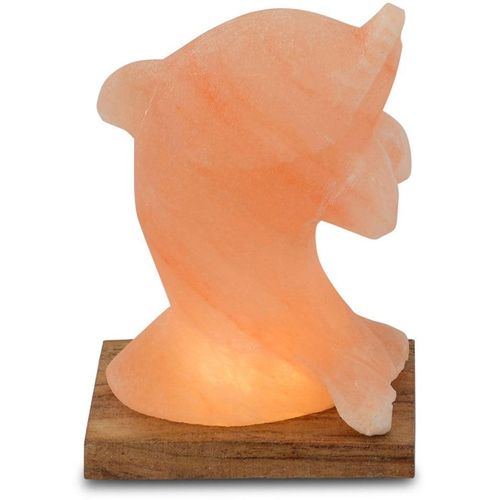 WAGNER LIFE DESIGN Salzkristall-Tischlampe "Delfin", orange, Ø 7cm H: 15cm, 1 Stk., Leuchten, Handgefertigt aus Salzkristall - jeder Stein ein Unikat, H: ca.15 cm