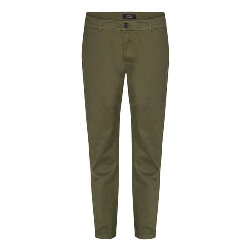 Stoffhose CLEAN CUT COPENHAGEN "Clean Cut Copenhagen Copenhagen Twill Pants", Herren, Gr. L, US-Größen, grün (army grün), 97% Baumwolle, 3% Elasthan, unifarben, normal, Hosen Stoffhose