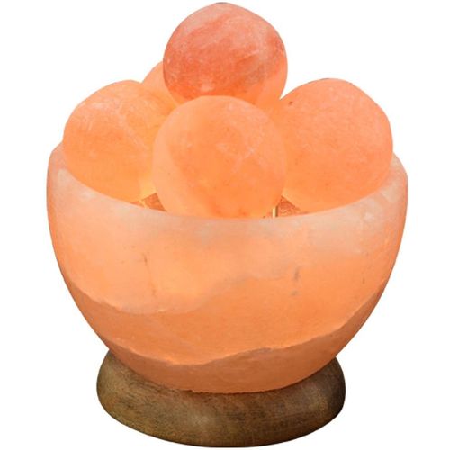 WAGNER LIFE DESIGN Salzkristall-Tischlampe "Salzkristallschale", orange, H: 15cm, 1 Stk., Leuchten, Handgefertigt aus Salzkristall - jeder Stein ein Unikat, H: ca.15 cm
