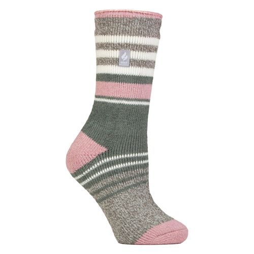 Damen Winter Thermosocken mit abwechslungsreichem Streifenmuster für den Winter