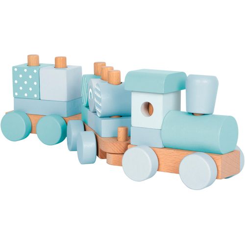Spielzeug-Eisenbahn SMALL FOOT "Holzzug", blau, Spielzeugfahrzeuge, KinderB:8cm H:12cm T:42,5cm, Holz, B:8cm H:12cm T:42,5cm