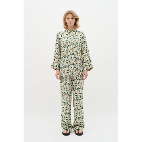 Casual Hose Straight fit Green Geometrics green
