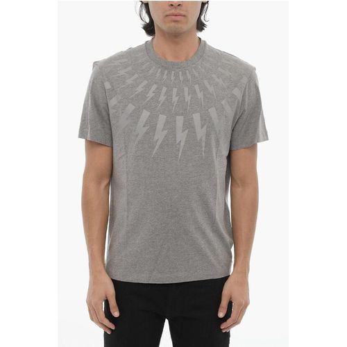 Slim Fit FAIRISLE THUNDERBOLT T-Shirt in Grau