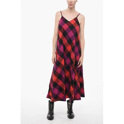 Kariertes ARCHIVE Longkleid in Pink